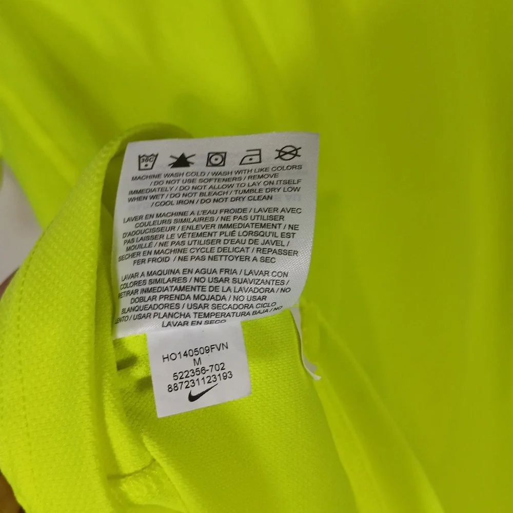 Nike‎ Tennis Polo Shirt Kids Medium Neon Yellow Volt Dri-FIT 522356-702